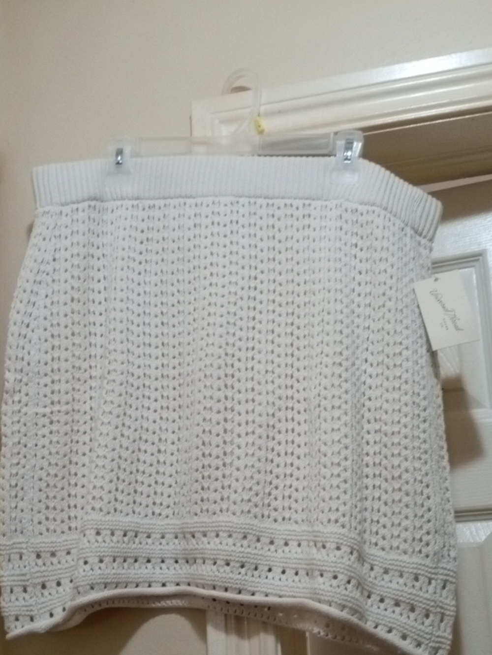 Universal Thread White Crochet A-Line Knit Skirt